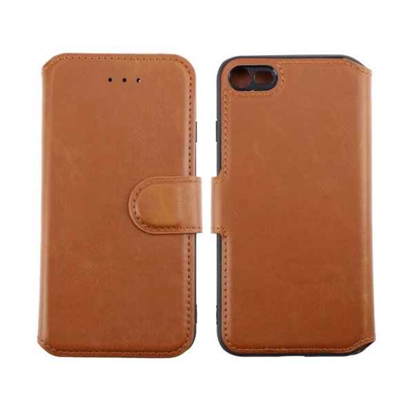 Rvelon iPhone 7/8/SE Cover Udfoldeligt Kortrum Brun