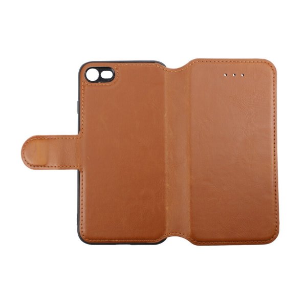 Rvelon iPhone 7/8/SE Cover Udfoldeligt Kortrum Brun