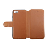 Rvelon iPhone 7/8/SE Cover Udfoldeligt Kortrum Brun