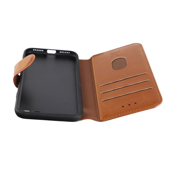 Rvelon iPhone 7/8/SE Cover Udfoldeligt Kortrum Brun