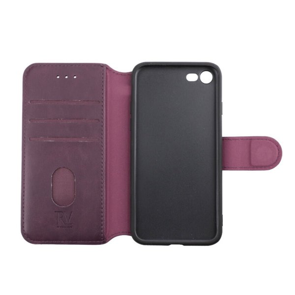 Rvelon iPhone 7/8/SE Cover Udfoldeligt Kortrum Lilla