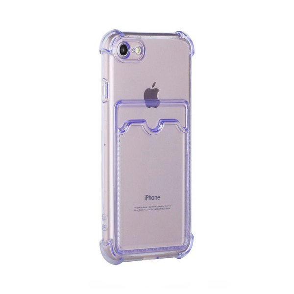iPhone 7/8/SE Cover Kortholder Stødsikker Lilla