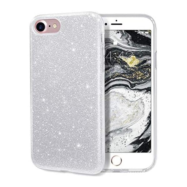 iPhone 7/8/SE Cover Glitter Sølv
