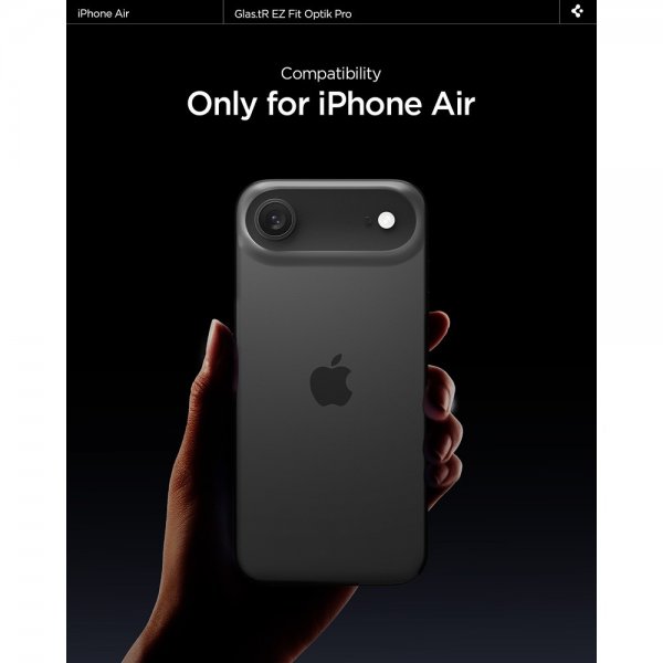 Spigen iPhone Air Kamerabeskyttelse GLAS.tR EZ Fit Optik Pro 2-pak Sort