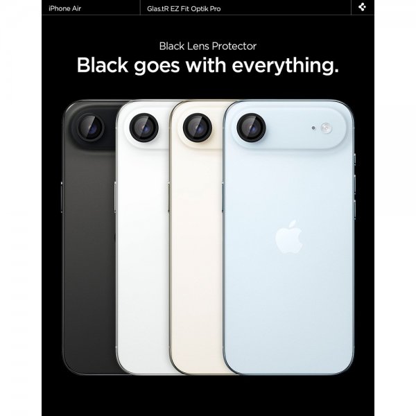 Spigen iPhone Air Kamerabeskyttelse GLAS.tR EZ Fit Optik Pro 2-pak Sort
