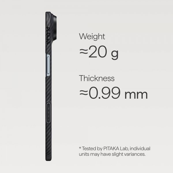 Pitaka iPhone Air Cover Edge Sort/Grå Twill