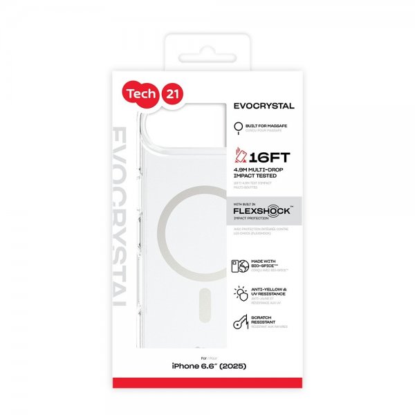Tech21 iPhone Air Cover EvoCrystal MagSafe Metallic Silver