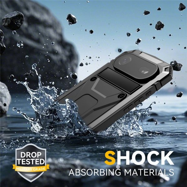 R-JUST iPhone Air Cover Metal Stødsikkert Sort
