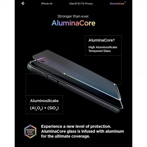 Spigen iPhone Air Skærmbeskytter GLAS.tR EZ Fit Privacy 2-pak