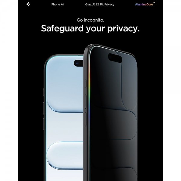 Spigen iPhone Air Skærmbeskytter GLAS.tR EZ Fit Privacy 2-pak