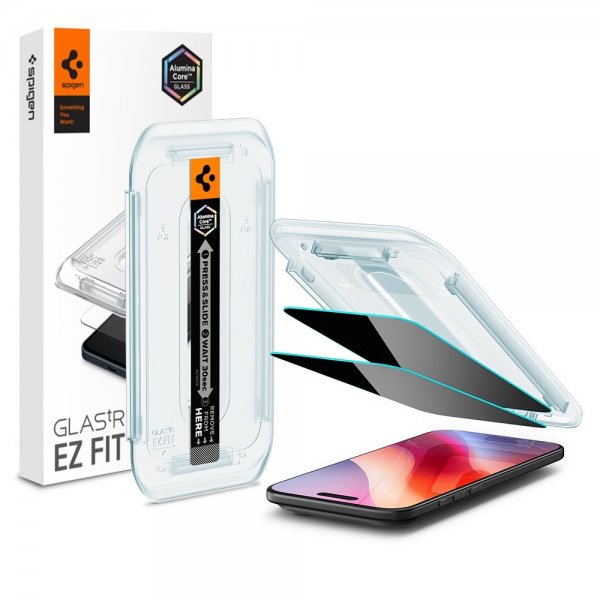 Spigen iPhone Air Skærmbeskytter GLAS.tR EZ Fit Privacy 2-pak
