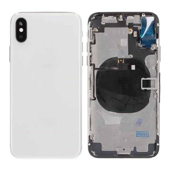 iPhone X Bagside med Komplet Ramme Premium - Sølv