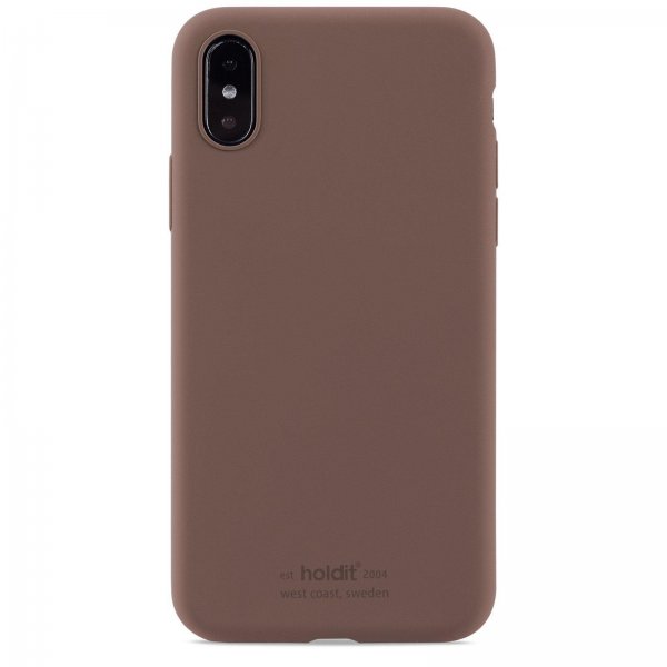 holdit iPhone X/Xs Cover Silikone Mørkebrun