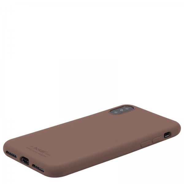 holdit iPhone X/Xs Cover Silikone Mørkebrun