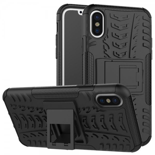 iPhone X/Xs Cover Dækmønster Stativfunktion Sort