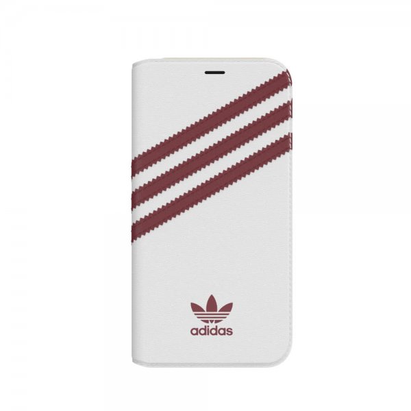 Adidas iPhone X/Xs Cover OR Booklet Case SS19 Burgundy White