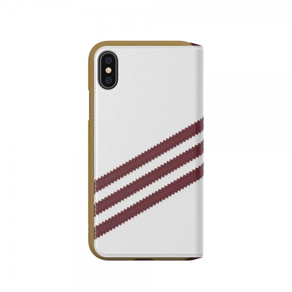 Adidas iPhone X/Xs Cover OR Booklet Case SS19 Burgundy White