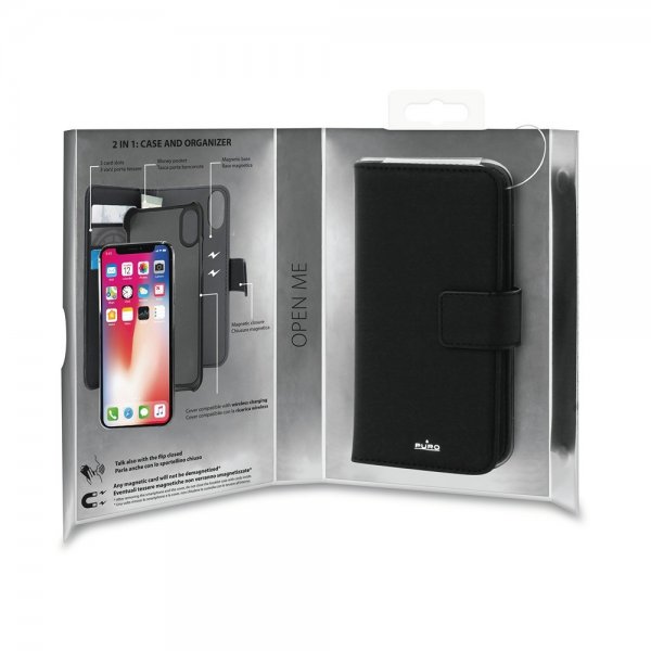 Puro iPhone X/Xs Cover Wallet Detachable 2-i-1 Sort