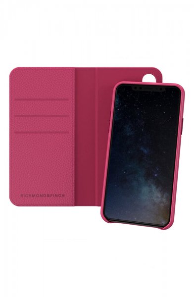 Richmond & Finch iPhone X/Xs Cover Wallet Aftagelig skal Rosa