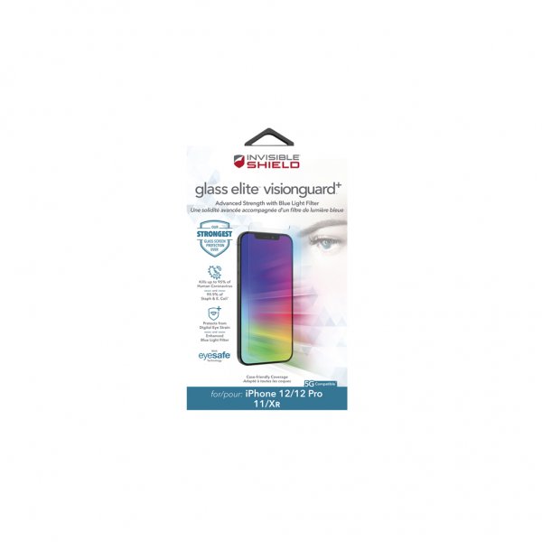 ZAGG InvisibleShield iPhone Xr/11/iPhone 12/12 Pro Skærmbeskyttelse Glass Elite VisionGuard+