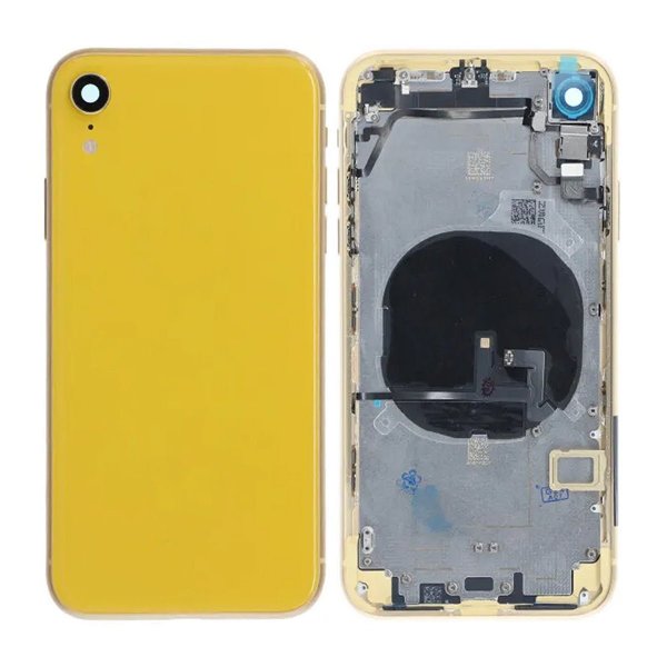 iPhone XR Bagside med Komplet Ramme Premium - Gul