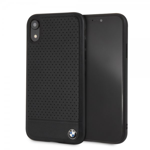 BMW iPhone Xr Cover Logo Perforeret Sort