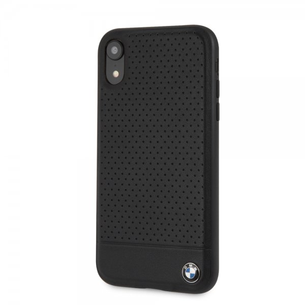 BMW iPhone Xr Cover Logo Perforeret Sort