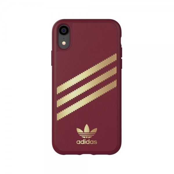 Adidas iPhone Xr Cover OR Moulded Case FW18 SUEDE Burgundy Gold