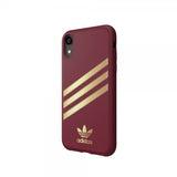 Adidas iPhone Xr Cover OR Moulded Case FW18 SUEDE Burgundy Gold
