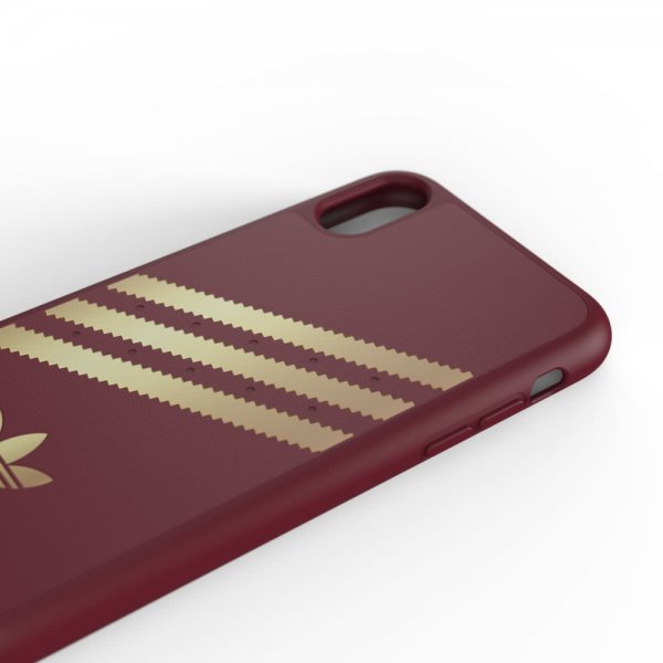 Adidas iPhone Xr Cover OR Moulded Case FW18 SUEDE Burgundy Gold