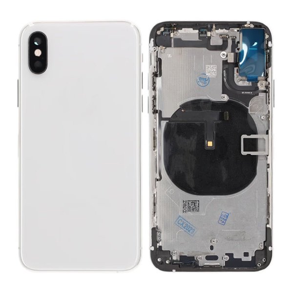 iPhone XS Bagside med Komplet Ramme Premium - Sølv