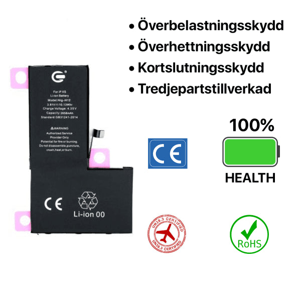 iPhone XS Batteri Høj Kvalitet