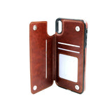 iPhone Xs Max Cover Kortlomme Yderside Brun