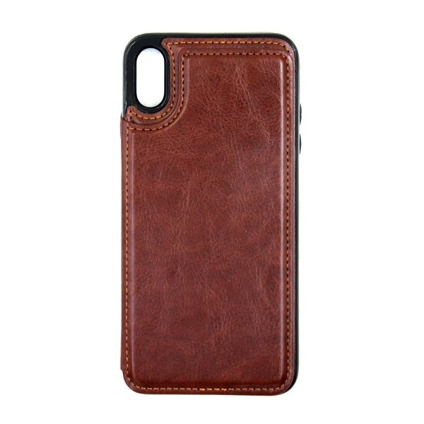 iPhone Xs Max Cover Kortlomme Yderside Brun