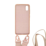 iPhone Xs Max Silikone Cover med Halskæde Rosa