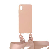 iPhone Xs Max Silikone Cover med Halskæde Rosa
