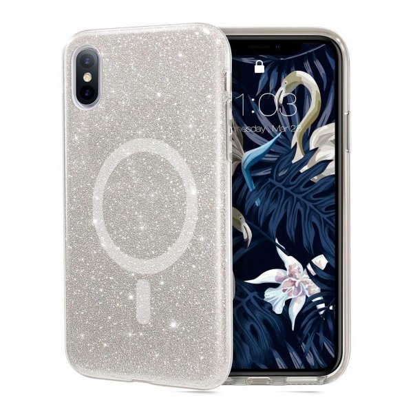 Rvelon iPhone X/iPhone Xs Cover Glitter MagSafe Transparent