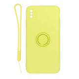 iPhone X/iPhone Xs Cover Silikone med Ringholder Gul