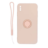 iPhone X/iPhone Xs Cover Silikone med Ringholder Rosa