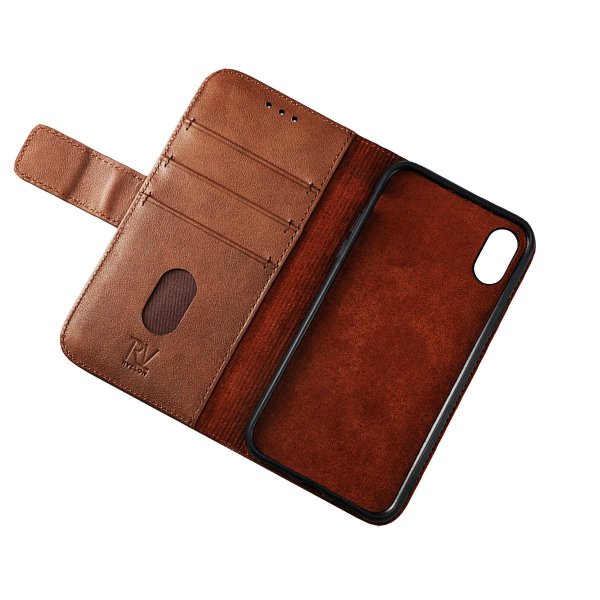 Rvelon iPhone X/iPhone Xs Cover Ægte Læder Brun