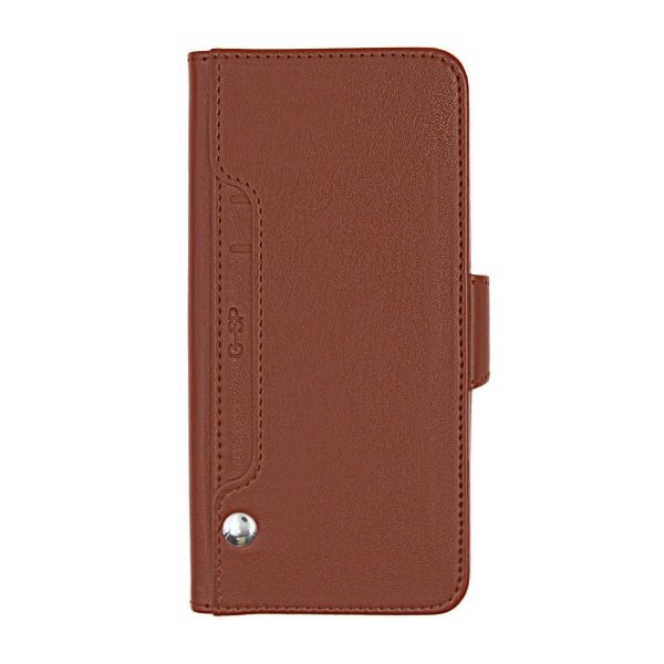 iPhone X/iPhone Xs Etui med udfoldelig kortlomme Brun