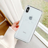 iPhone X/iPhone Xs Cover Kortholder Stødsikkert Transparent