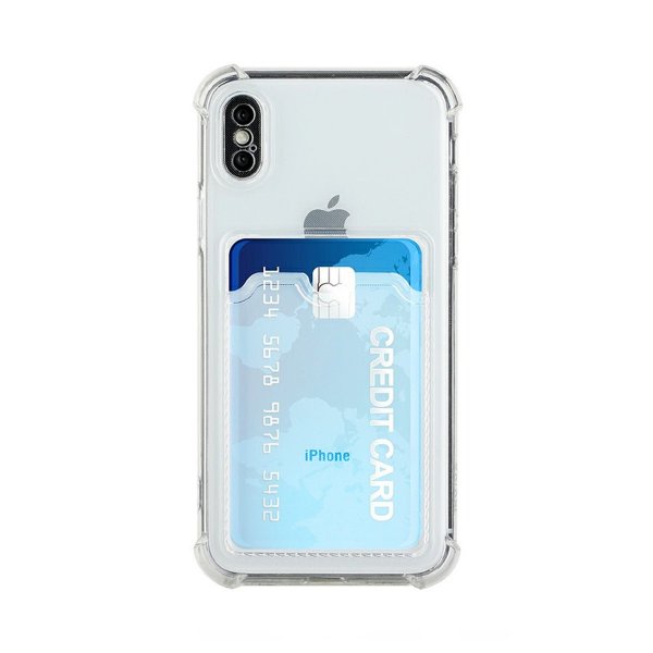 iPhone X/iPhone Xs Cover Kortholder Stødsikkert Transparent