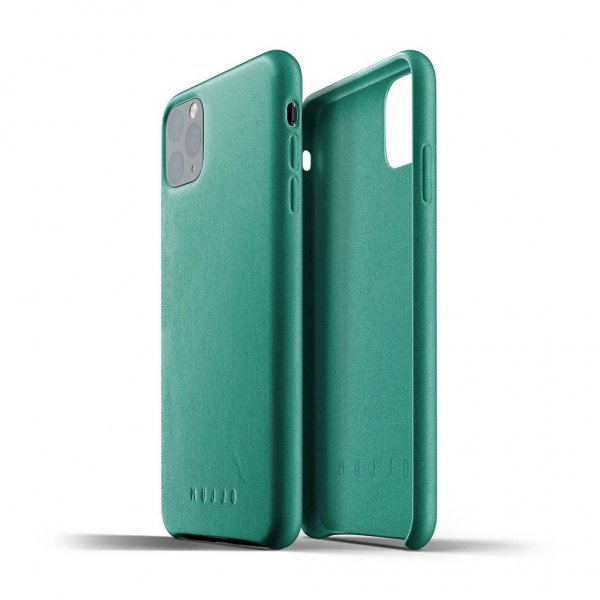 Mujjo iPhone 11 Pro Max cover i fuldnarvet læder, Alpine Green