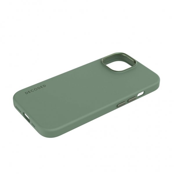 Decoded iPhone 15 Plus Cover Silikone Bagside Sage Leaf Green