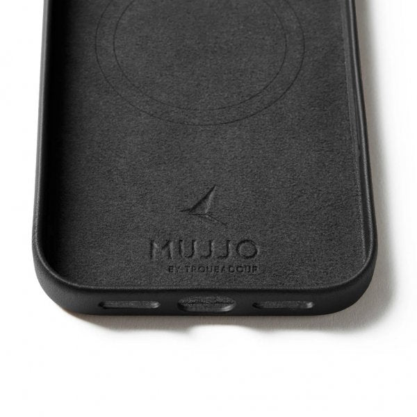 Mujjo iPhone 17 Pro Max Cover Full Leather Wallet Case MagSafe Sort