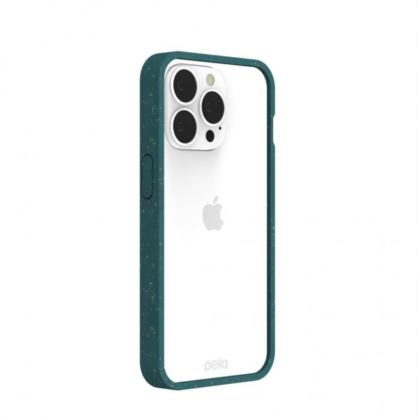 Pela iPhone 13 Pro Cover Miljøvenligt Gennemsigtigt Grøn