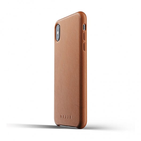 Mujjo iPhone Xs Max Cover Fuld Læderetui Tan