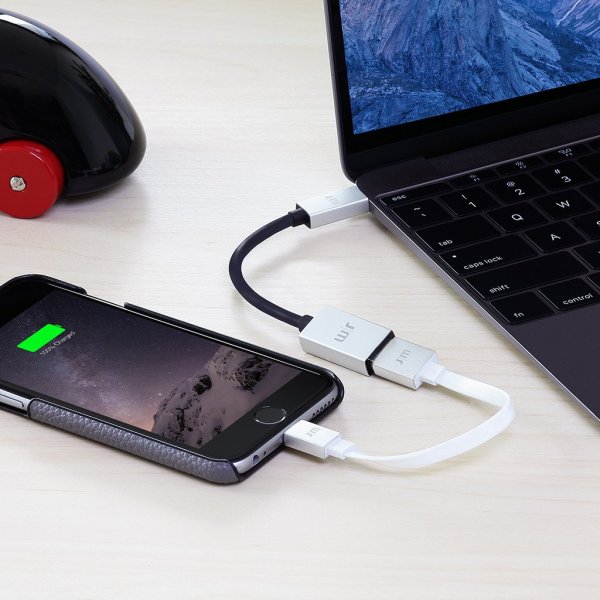 Just Mobile Adapter USB-C til USB AluCable Sort Sølv