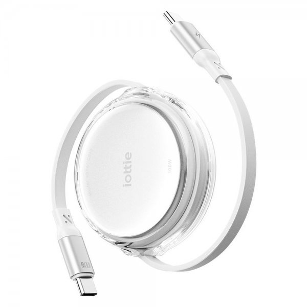 iOttie Kabel 100W optrækkelig USB-C 2-pak hvid